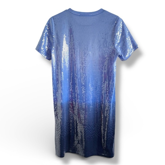MICHAEL MICHAEL KORS SEQUIN GRECIAN BLUE OMBRÉ DRESS SZ M NWOT - Picture 6 of 11